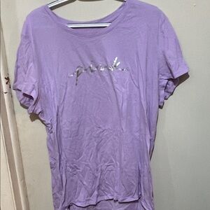 PINK Victoria's Secret Light Purple Tee with Silver Logo